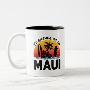 Tasse 2 Couleurs Je préfère être à Maui Hawaii