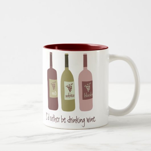 Tasse 2 Couleurs Je préférerais boire du vin (Droit)