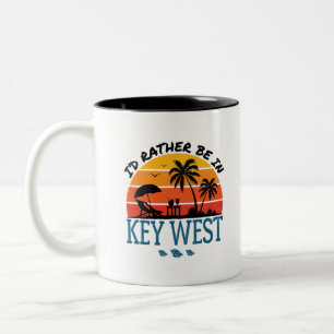 Tasse 2 Couleurs Je préférerais être dans Key West Florida Keys