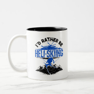 Tasse 2 Couleurs Je préférerais faire du ski par hélicoptère