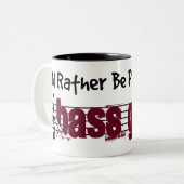 Tasse 2 Couleurs Je Préférerais Jouer Ma Basse Guitare (Devant gauche)