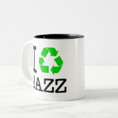 Tasse 2 Couleurs Je Recycle Le Jazz (Devant gauche)
