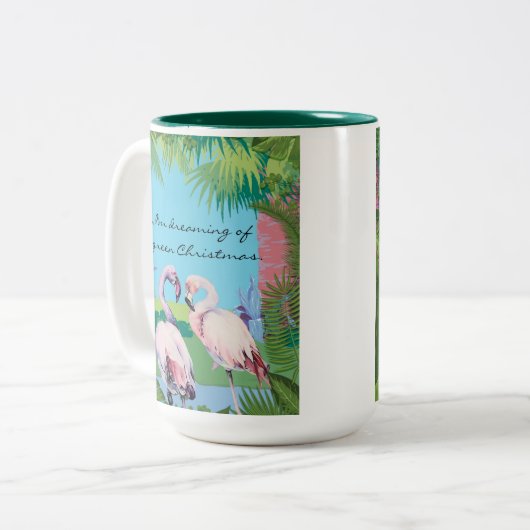 Tasse 2 Couleurs Je rêve d'un Noël Vert Personnalisé (Devant gauche)