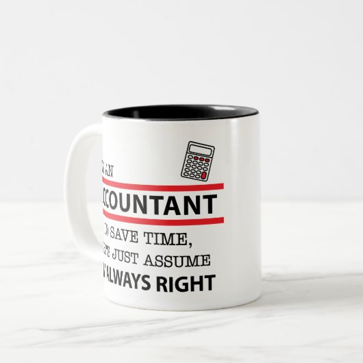 Tasse 2 Couleurs Je suis comptable comptable (Devant gauche)