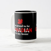 Tasse 2 Couleurs Je suis fier d'être Canadien (Devant gauche)