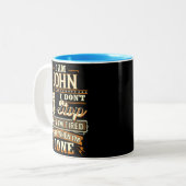Tasse 2 Couleurs Je suis John. Je ne m'arrête pas quand je suis fat (Devant gauche)