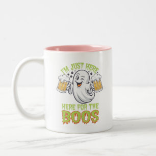 Tasse 2 Couleurs Je suis juste ici pour les boos mignon fantôme hal