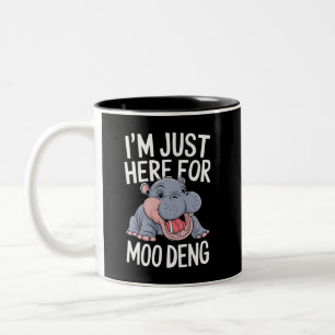 Tasse 2 Couleurs Je suis juste là pour Moo Deng adorable bébé hippo