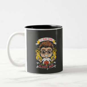 Tasse 2 Couleurs Je Suis L'Aîné Garçon Drôle Design Graphique
