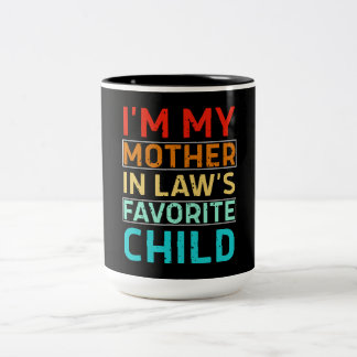 Tasse 2 Couleurs je suis l'enfant préféré de ma belle-mère, Parent