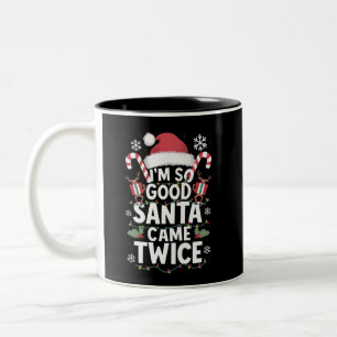 Tasse 2 Couleurs Je suis si gentil, le Père Noël est venu deux fois