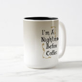 Tasse 2 Couleurs Je suis un cauchemar avant café (Devant droit)