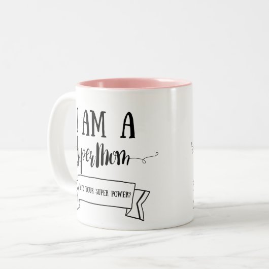 Tasse 2 Couleurs Je suis un Supermom (Devant gauche)