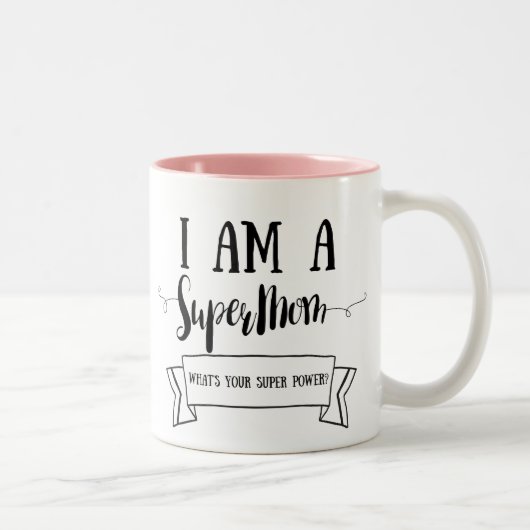 Tasse 2 Couleurs Je suis un Supermom (Droit)