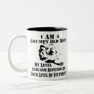 Tasse 2 Couleurs Je Suis Un Vieux Homme Grave, Mon Niveau De Sarcas