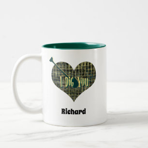 Tasse 2 Couleurs Je T'Ai Creusé Le Coeur De La Grille Jaune Avec Ch