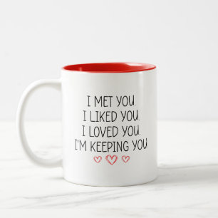 TASSE 2 COULEURS JE T'AI RENCONTRÉ, JE T'AIMAIS, JE T'AIME, JE TE G