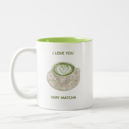 Tasse 2 Couleurs Je t'aime beaucoup Matcha (Gauche)