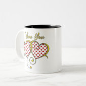 Tasse 2 Couleurs Je t'aime conception (Devant gauche)