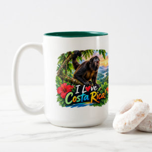 Tasse 2 Couleurs Je t'aime Costa Rica singe hurleur