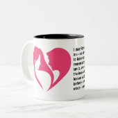Tasse 2 Couleurs Je t'aime du coeur (Devant gauche)