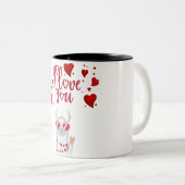 TASSE 2 COULEURS JE T'AIME LAMA (Devant droit)