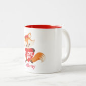 Tasse 2 Couleurs Je t'aime le renard avec coeur (Devant droit)
