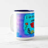 Tasse 2 Couleurs Je t'aime maman (Devant gauche)
