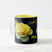 Tasse 2 Couleurs Je t'aime Maman Fleur de rose jaune (Devant gauche)