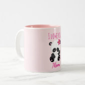 Tasse 2 Couleurs Je t'aime Maman Panda Passez Rose (Devant gauche)