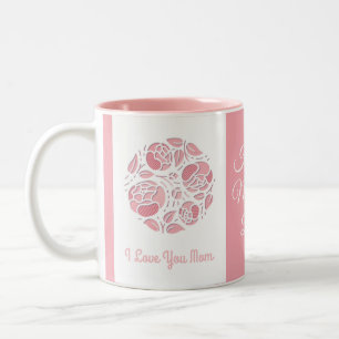 Tasse 2 Couleurs Je t'aime Maman Pink White Fête des Mères