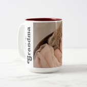 Tasse 2 Couleurs Je t'aime Mamie Photo de bébé (Devant gauche)
