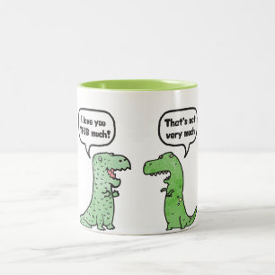 Tasse 2 Couleurs Je t'aime tellement (T-Rex)