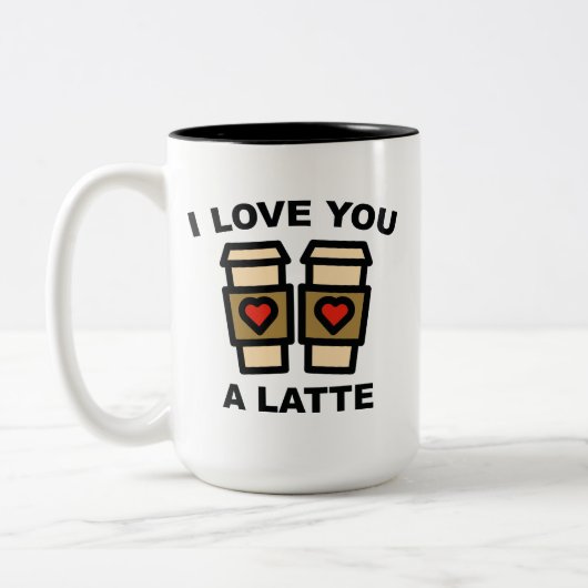 Tasse 2 Couleurs Je T'Aime Un Latte (Gauche)