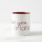 Tasse 2 Couleurs Je t'aime un latte (Centre)