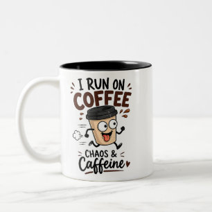 TASSE 2 COULEURS JE TOURNE AU CAFÉ – CHAOS & CAFFÉINE