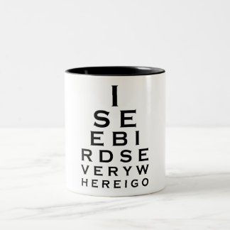 Tasse 2 Couleurs Je vois des oiseaux Eyechart