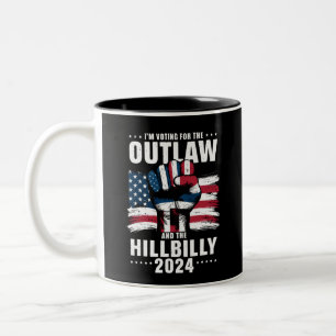 Tasse 2 Couleurs Je vote pour l'Outlaw et le Hillbilly 2024 États-U