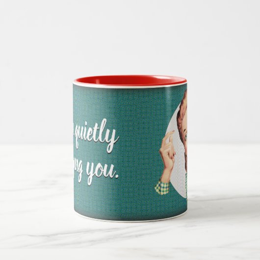 Tasse 2 Couleurs Je vous juge tranquillement (Centre)