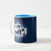 Tasse 2 Couleurs Jeepney Pinoy Vibes bleu rose (Devant gauche)