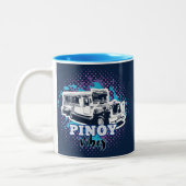 Tasse 2 Couleurs Jeepney Pinoy Vibes bleu rose (Gauche)