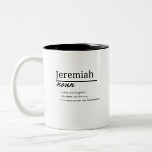 Tasse 2 Couleurs Jeremiah, Garçon Personnalisé Nom Définition