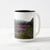 Tasse 2 Couleurs Jérémie 31:3 Je t'ai aimée avec un (Devant droit)