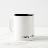 Tasse 2 Couleurs Jésus aime le -Pingouin (Devant gauche)