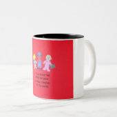 Tasse 2 Couleurs Jésus aime les petits enfants. (Devant droit)
