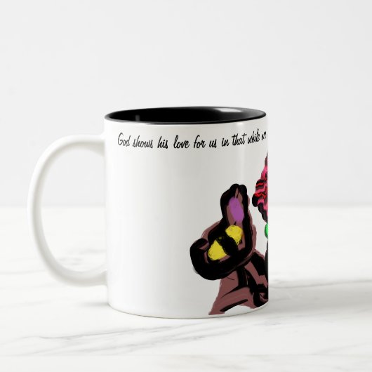 Tasse 2 Couleurs Jésus aime rose (Gauche)