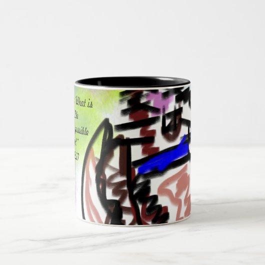 Tasse 2 Couleurs jésus amour impossible (Centre)