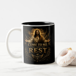 Tasse 2 Couleurs Jesus Come to Me Christian Gold Sacred Art