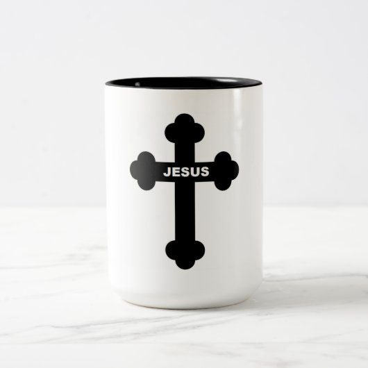 TASSE 2 COULEURS JESUS CROSS (Centre)