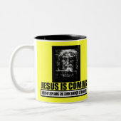 Tasse 2 Couleurs Jésus est athée venant (Gauche)